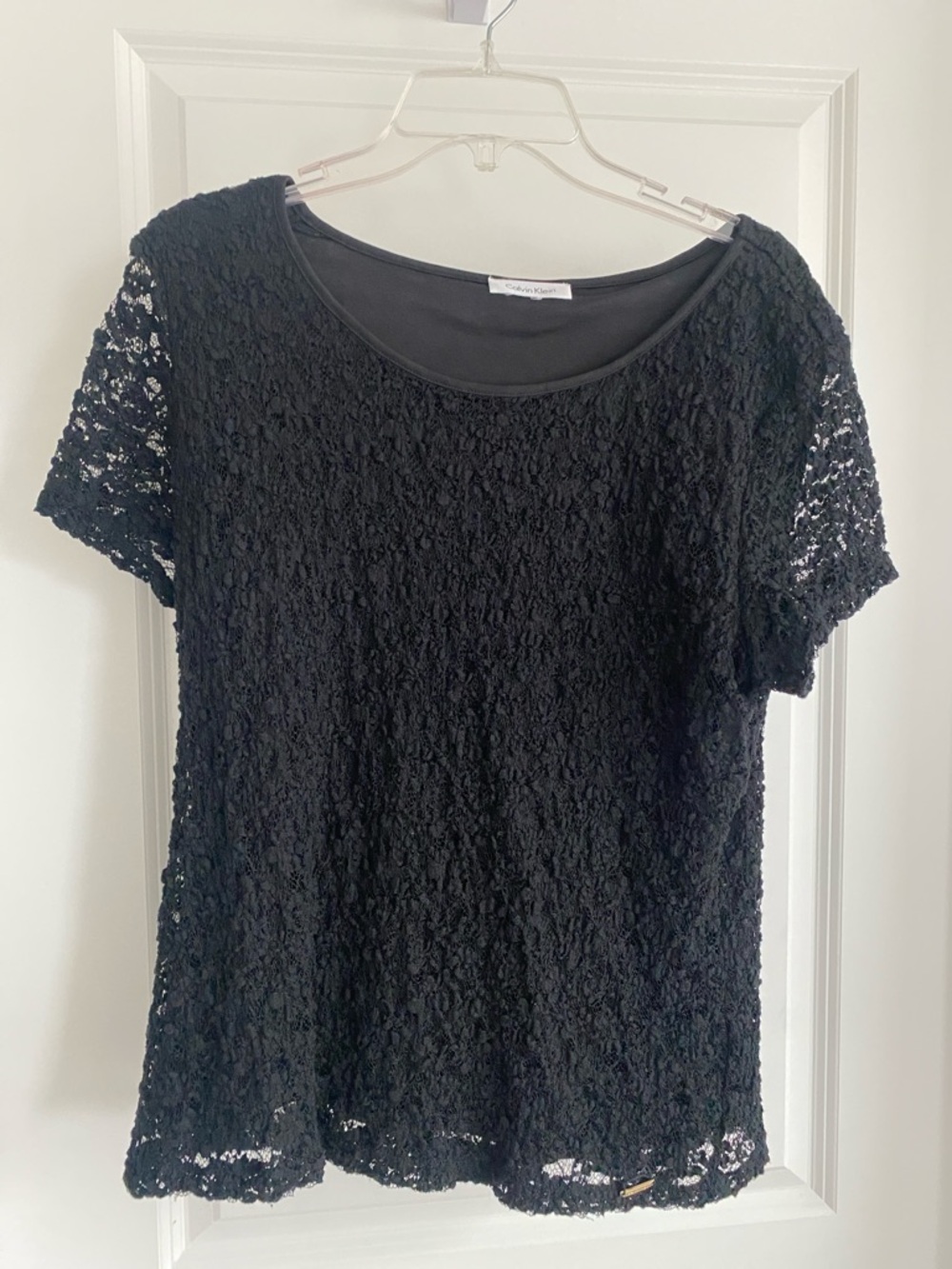 Calvin Klein Black Lace Short Sleeve Tee